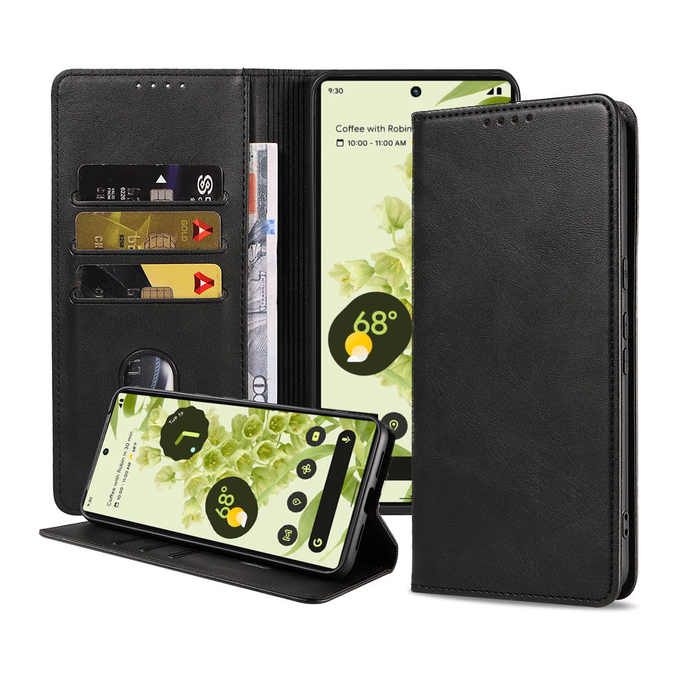 Telefoonhoesje geschikt voor
  Google Pixel 6 kunstleren hoesje met magnetische sluiting en pashouders book
  case - Zwart
