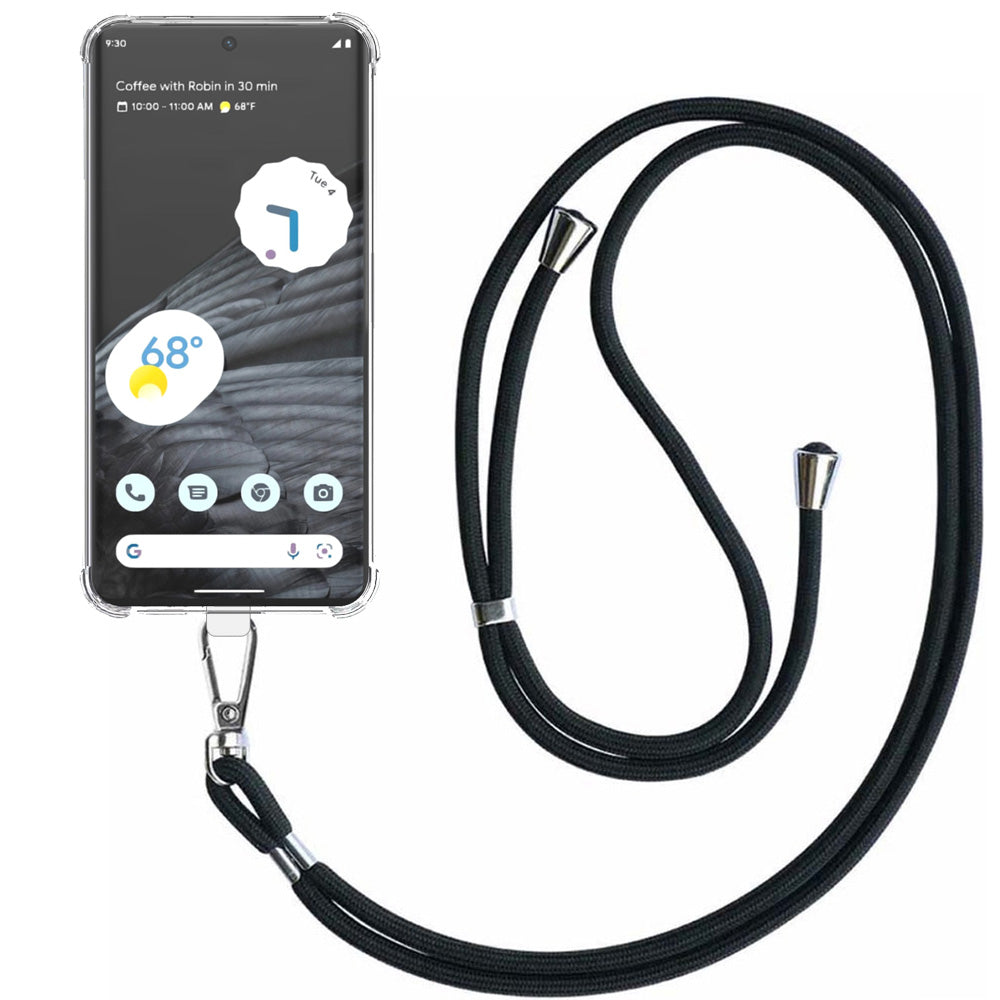 Telefoonhoesje Geschikt voor Google Pixel
  7 Pro Transparant ShockProof met Afneembaar Universeel Telefoonkoord - Cover
  Case Siliconen ShockProof with Lanyard - Smartphonica