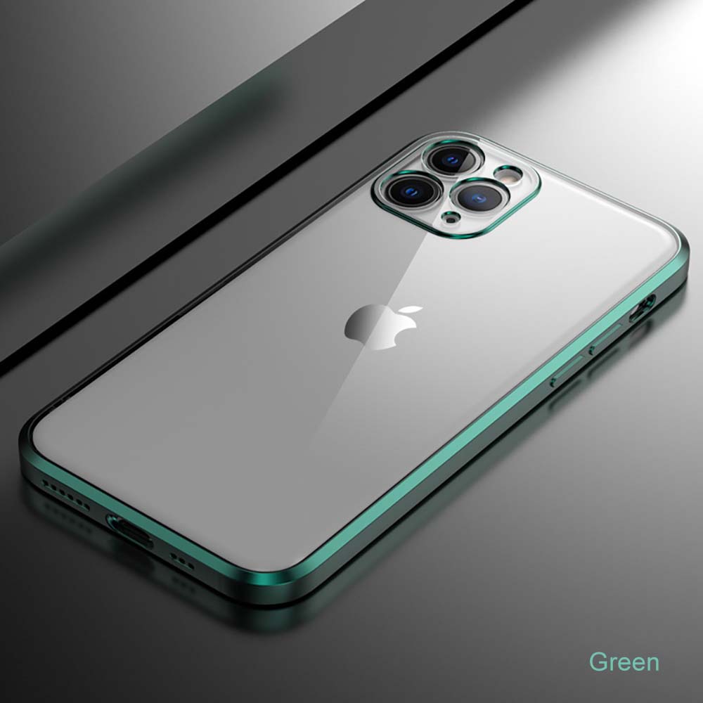 Metallic
  iPhone Xs Max Hoesje Met Doorzichtig Achterkant En Extra Camera Bescherming -
  Groen