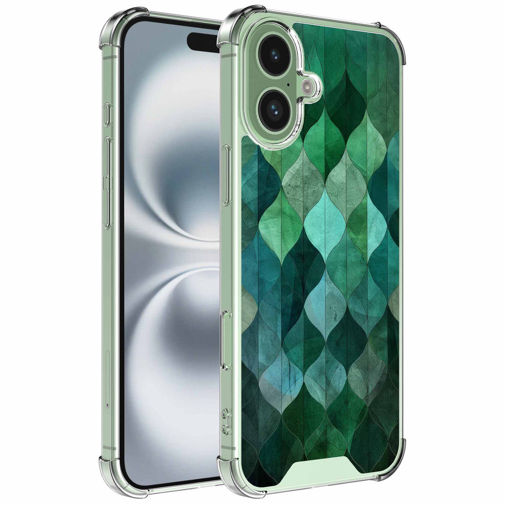 Geschikt voor iPhone 16 Plus
  Telefoonhoesje met Groene Bladeren opdruk - Draadloos op te laden -
  Shockproof Siliconen TPU Strong Case - Sterk Schokbestendig Telefoonhoesje
