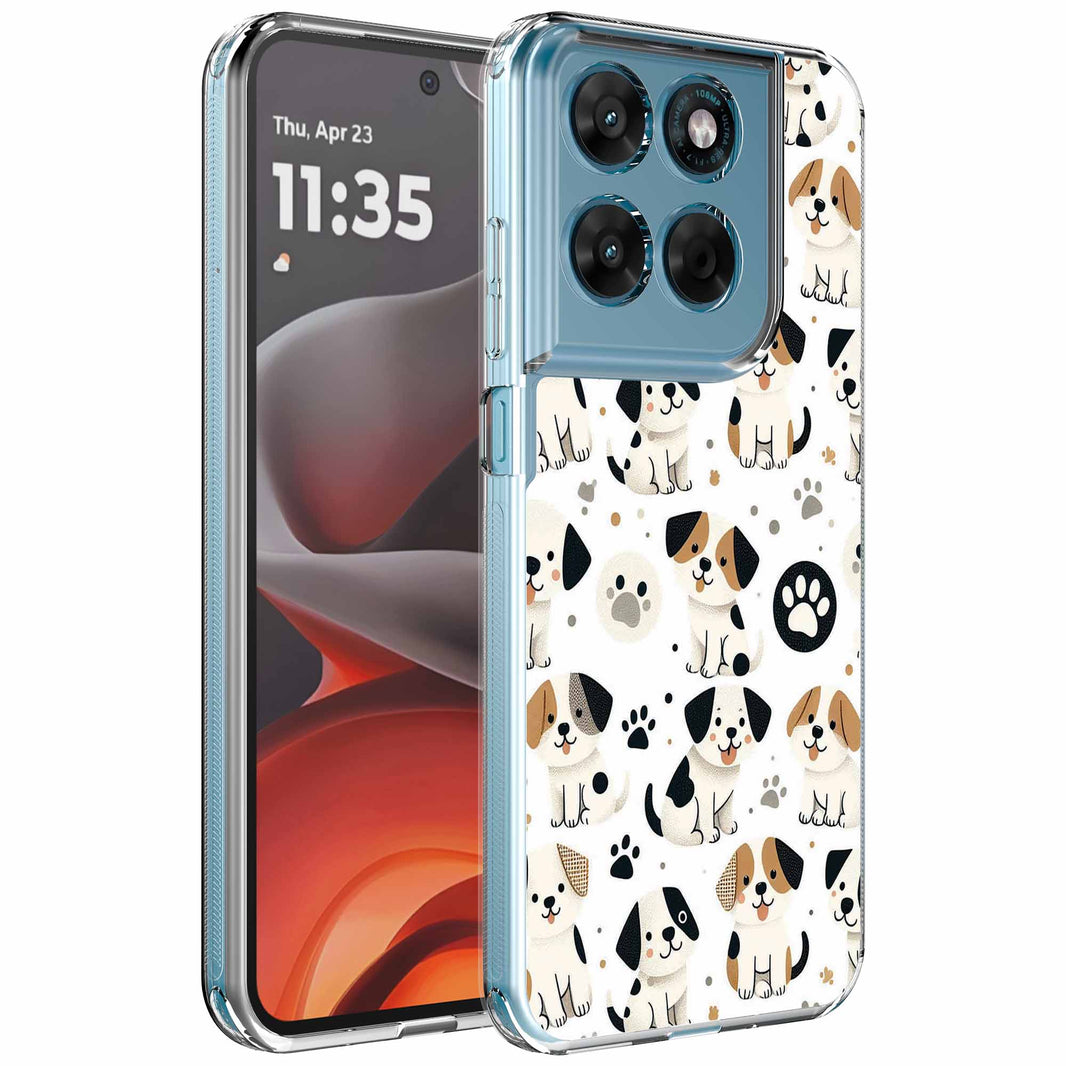 Geschikt voor Motorola Moto G15
  Telefoonhoesje met Honden en Pootjes opdruk - Draadloos op te laden -
  Shockproof Siliconen TPU Strong Case - Sterk Schokbestendig Telefoonhoesje
