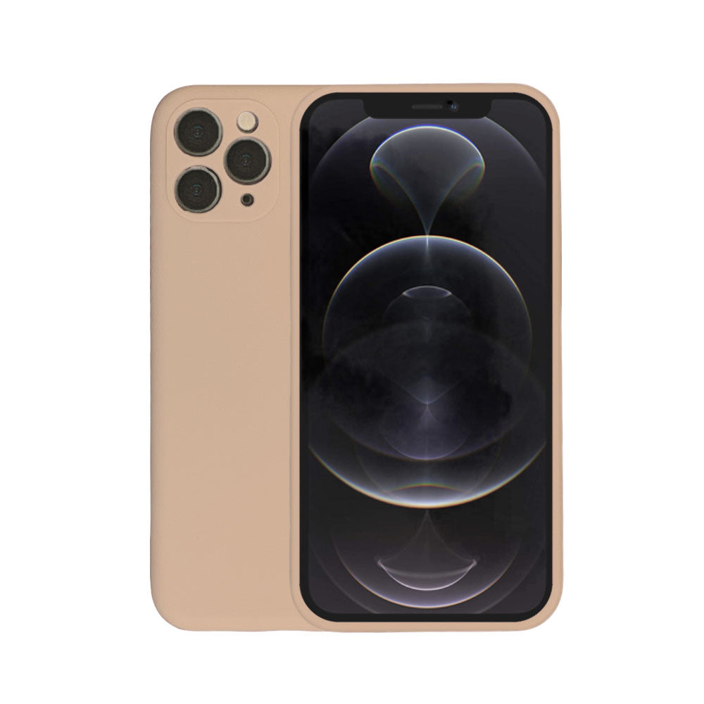 Telefoonhoesje Geschikt voor
  iPhone 12 Pro siliconen hoesje - Backcover Siliconen Case - Beige