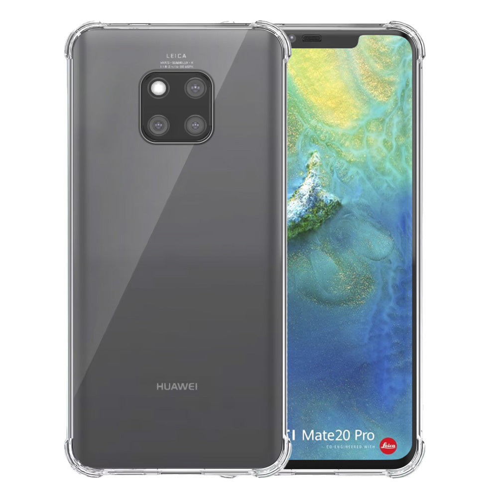 Telefoonhoesje Geschikt voor Huawei Mate
  20 Pro Transparant Schokbestendig - Shockproof TPU SIliconen Backcover Case
  met Stootrand Doorzichtig