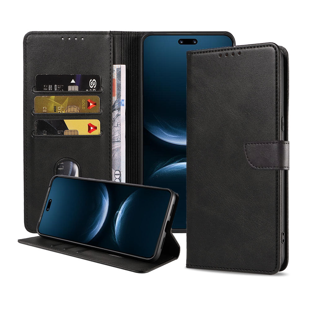 Geschikt voor Huawei Nova 14 Pro
  Telefoonhoesje Kunstleer met Magnetisch lipje en Pasjeshouder Book Case met
  Klepje - Walletcase with Cardslot - Zwart - Smartphonica