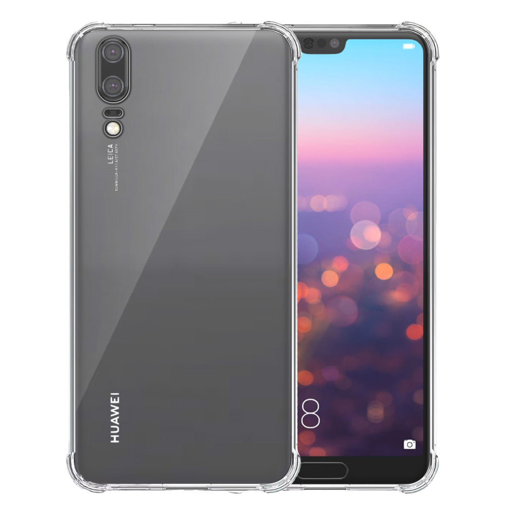 Telefoonhoesje Geschikt voor Huawei P20
  Transparant Schokbestendig - Shockproof TPU SIliconen Backcover Case met
  Stootrand Doorzichtig