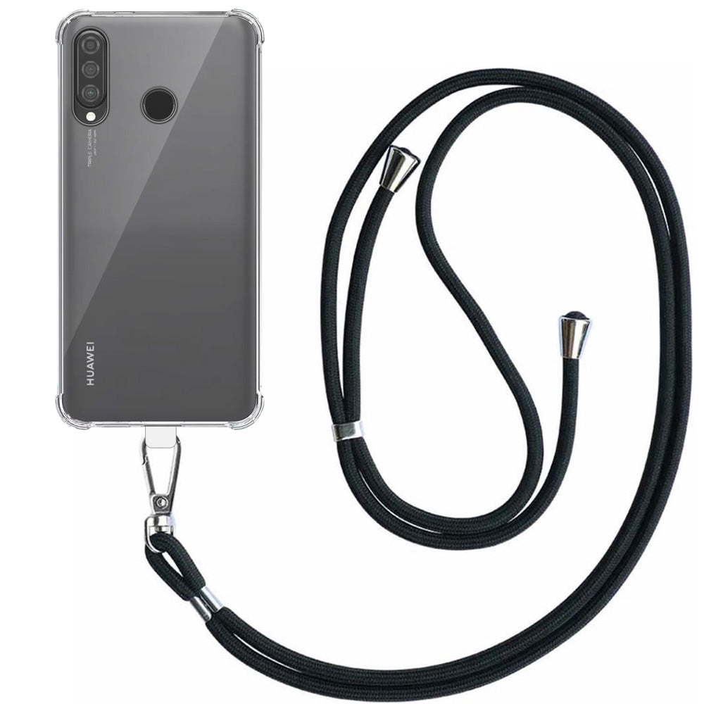 Telefoonhoesje Geschikt voor Huawei P30
  Lite - Nova 4E Transparant Schokbestendig met Afneembaar Universeel
  Telefoonkoord - Backcover Case Siliconen ShockProof with Lanyard
