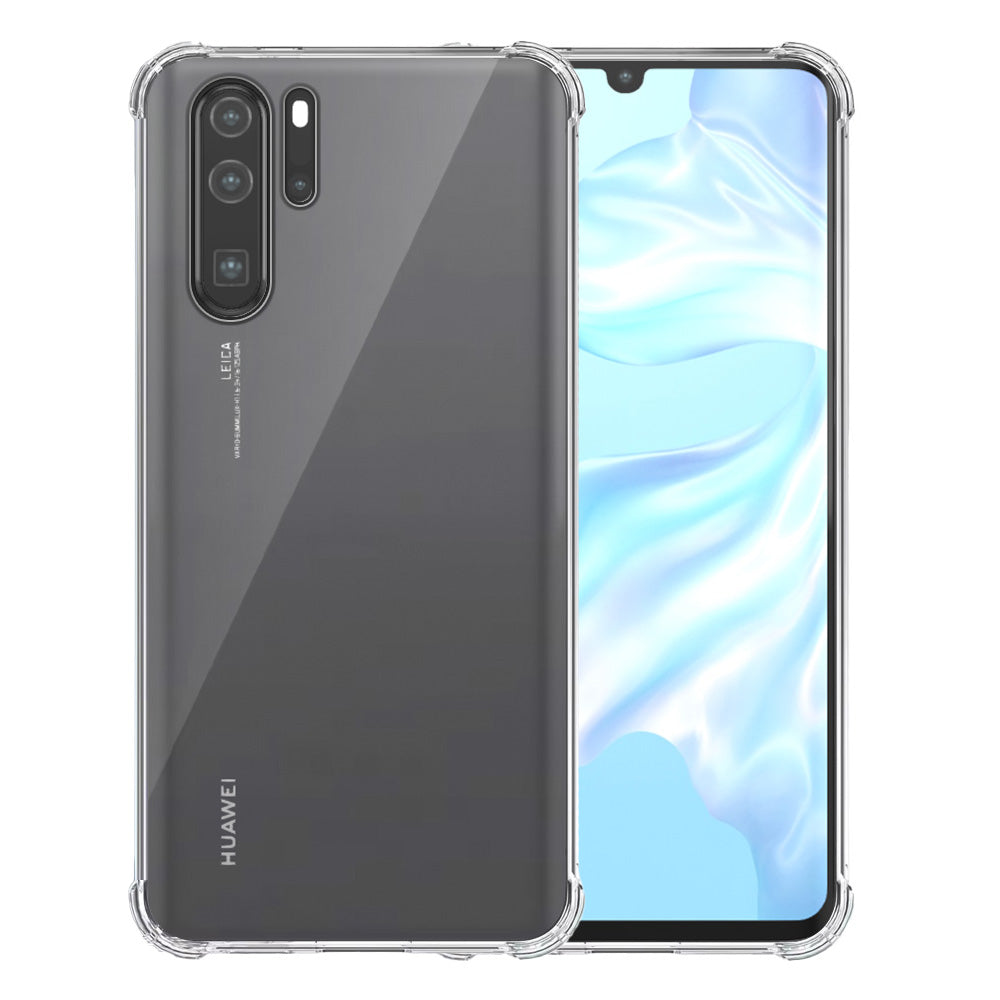 Telefoonhoesje Geschikt voor Huawei P30
  Pro Transparant Schokbestendig - Shockproof TPU SIliconen Backcover Case met
  Stootrand Doorzichtig