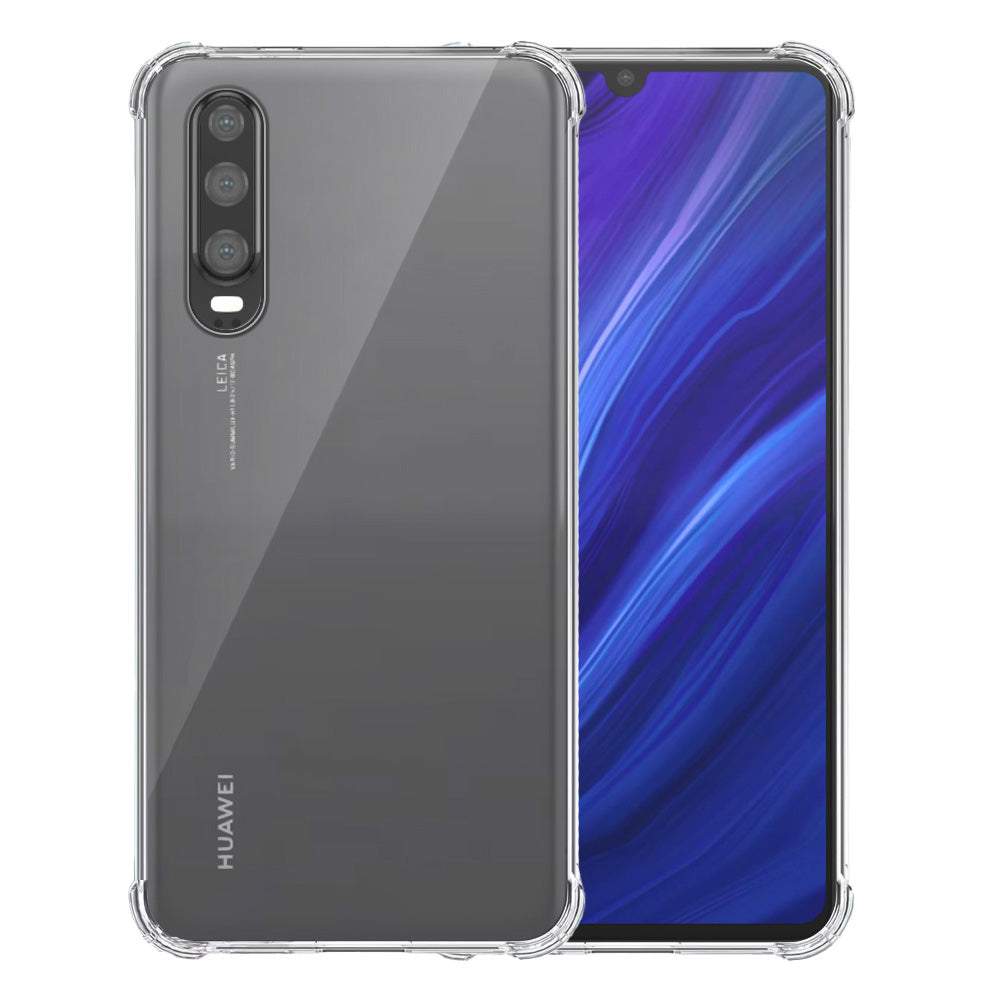 Telefoonhoesje Geschikt voor Huawei P30
  Transparant Schokbestendig - Shockproof TPU SIliconen Backcover Case met
  Stootrand Doorzichtig