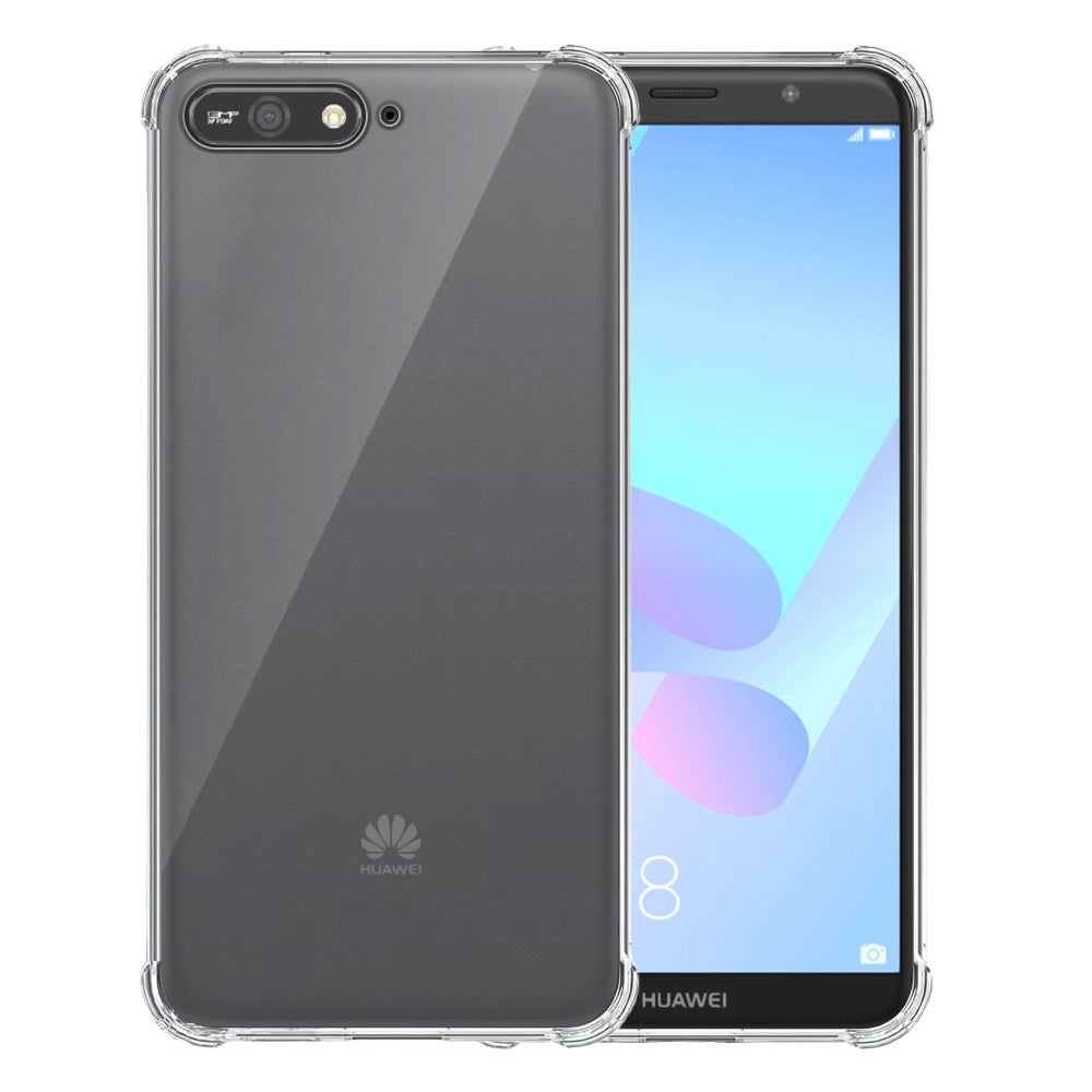 Telefoonhoesje Geschikt voor Huawei Y6
  2018 Transparant Schokbestendig - Shockproof TPU SIliconen Backcover Case met
  Stootrand Doorzichtig