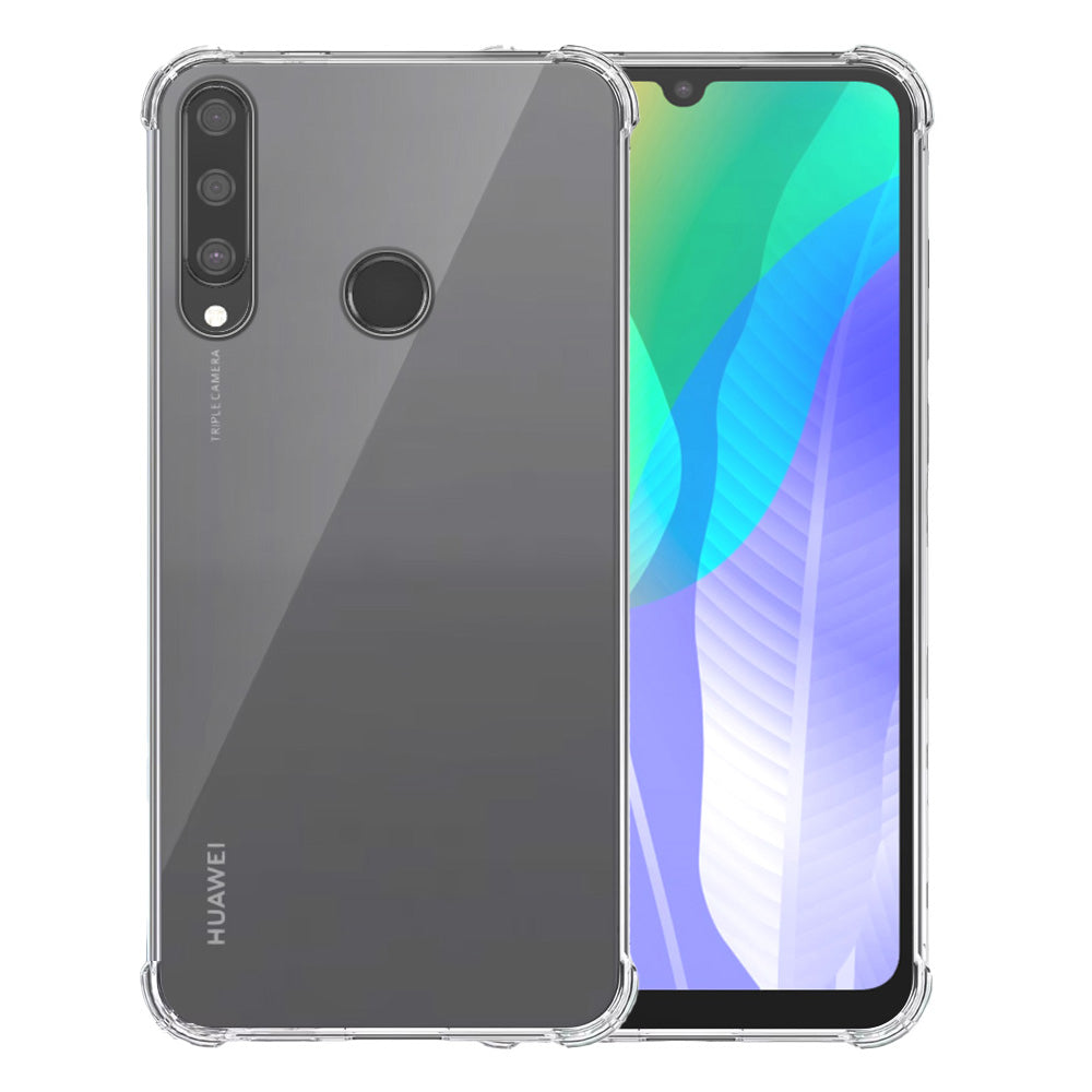 Telefoonhoesje Geschikt voor Huawei Y6P
  Transparant Schokbestendig - Shockproof TPU SIliconen Backcover Case met
  Stootrand Doorzichtig