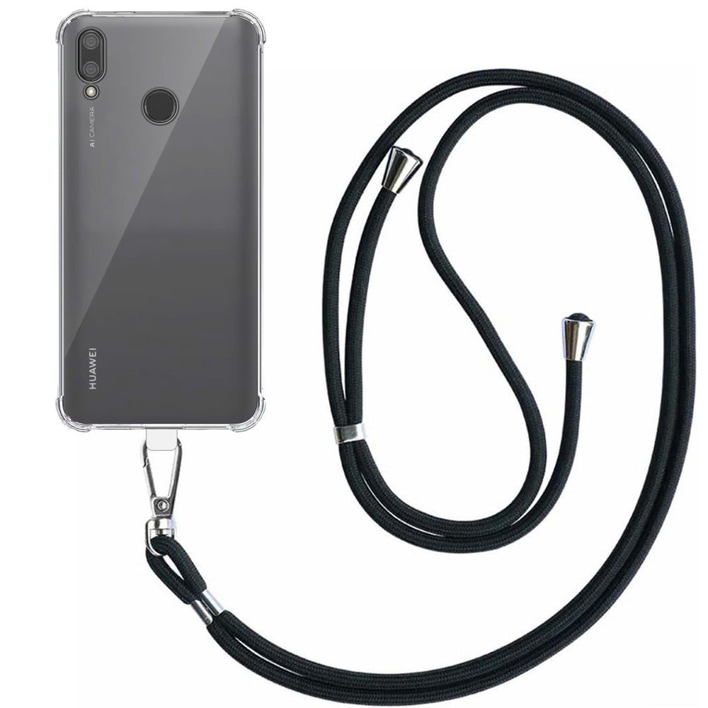 Telefoonhoesje Geschikt voor Huawei Y9
  2019 Transparant Schokbestendig met Afneembaar Universeel Telefoonkoord -
  Backcover Case Siliconen ShockProof with Lanyard