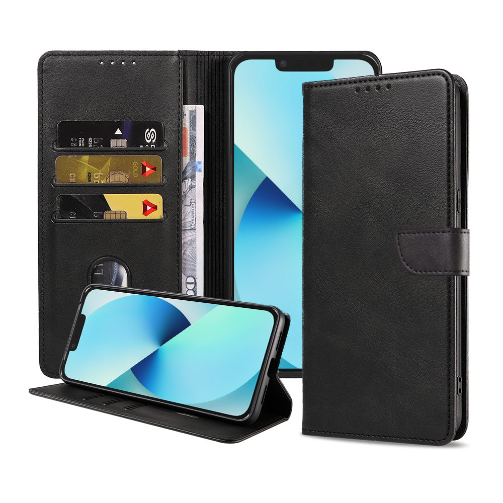 Geschikt voor iPhone 13 Mini
  Telefoonhoesje Kunstleer met Magnetisch lipje en Pasjeshouder Book Case met
  Klepje - Zwart - Smartphonica