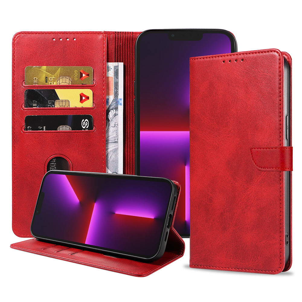 Geschikt voor iPhone 13 Pro Max
  Telefoonhoesje Kunstleer met Magnetisch lipje en Pasjeshouder Book Case met
  Klepje - Rood - Smartphonica