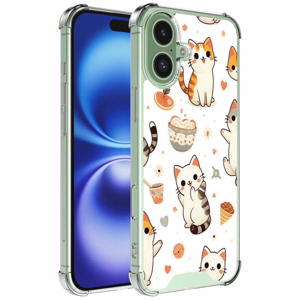 Geschikt voor iPhone 16 Telefoonhoesje
  met Katten opdruk - Draadloos op te laden - Shockproof Siliconen TPU Strong
  Case - Sterk Schokbestendig Telefoonhoesje