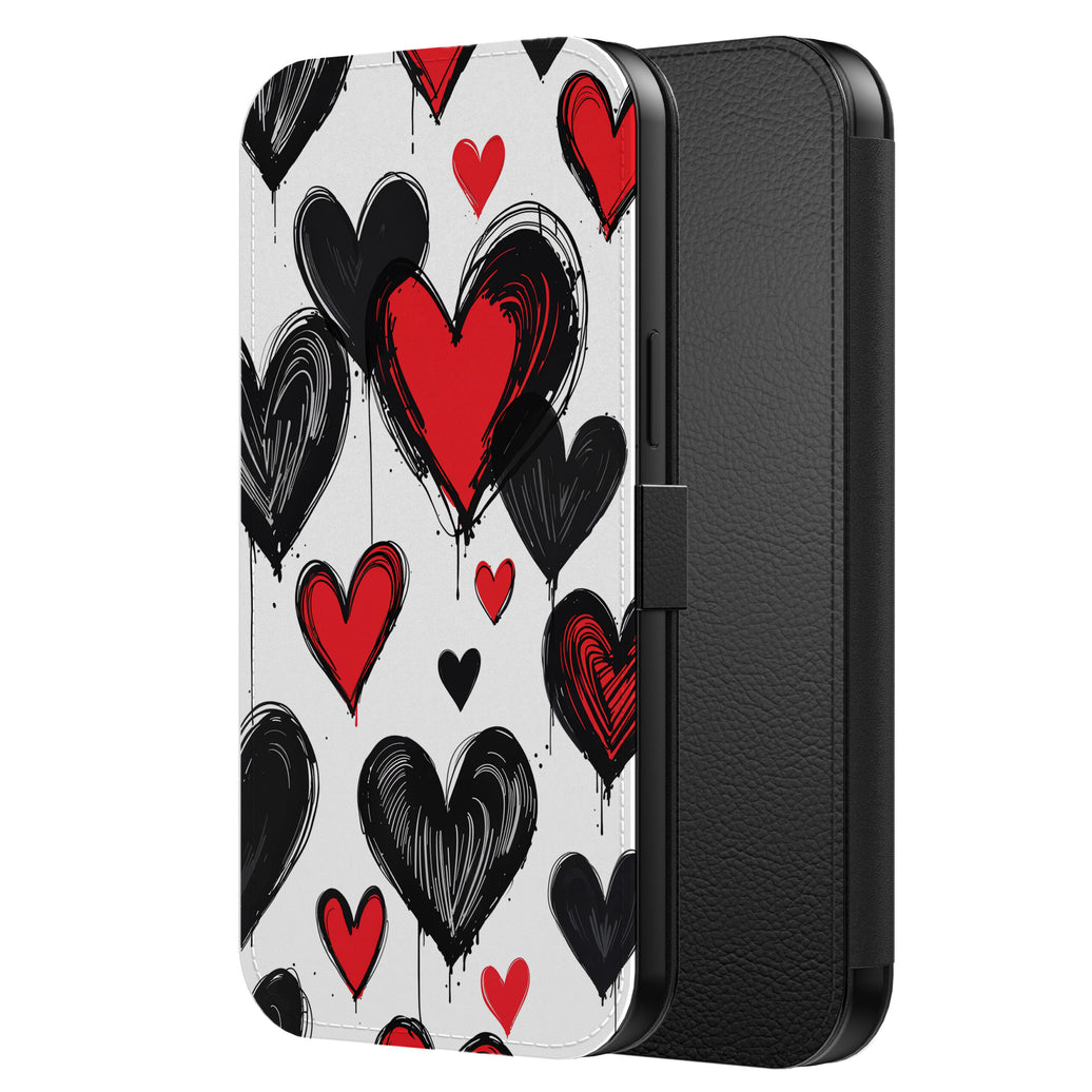 Telefoonhoesje Geschikt voor
  iPhone 11 Pro Max Kunstleren Bookcase Hoesje met Magnetisch Lipje en
  Pasjeshouder met Hartjes Opdruk