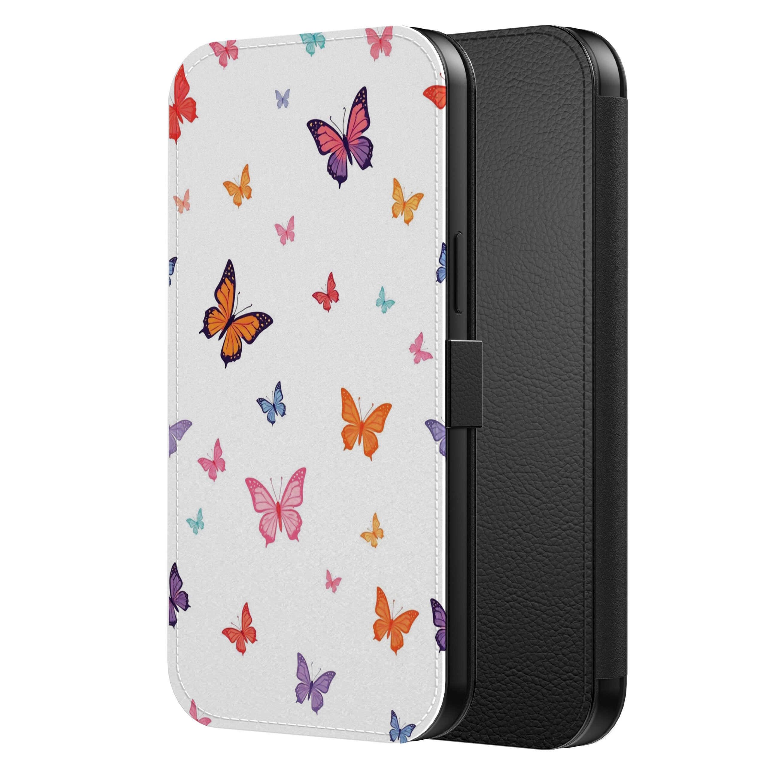 Telefoonhoesje Geschikt voor
  iPhone 11 Pro Kunstleren Bookcase Hoesje met Magnetisch Lipje en Pasjeshouder
  met Vlinders Opdruk