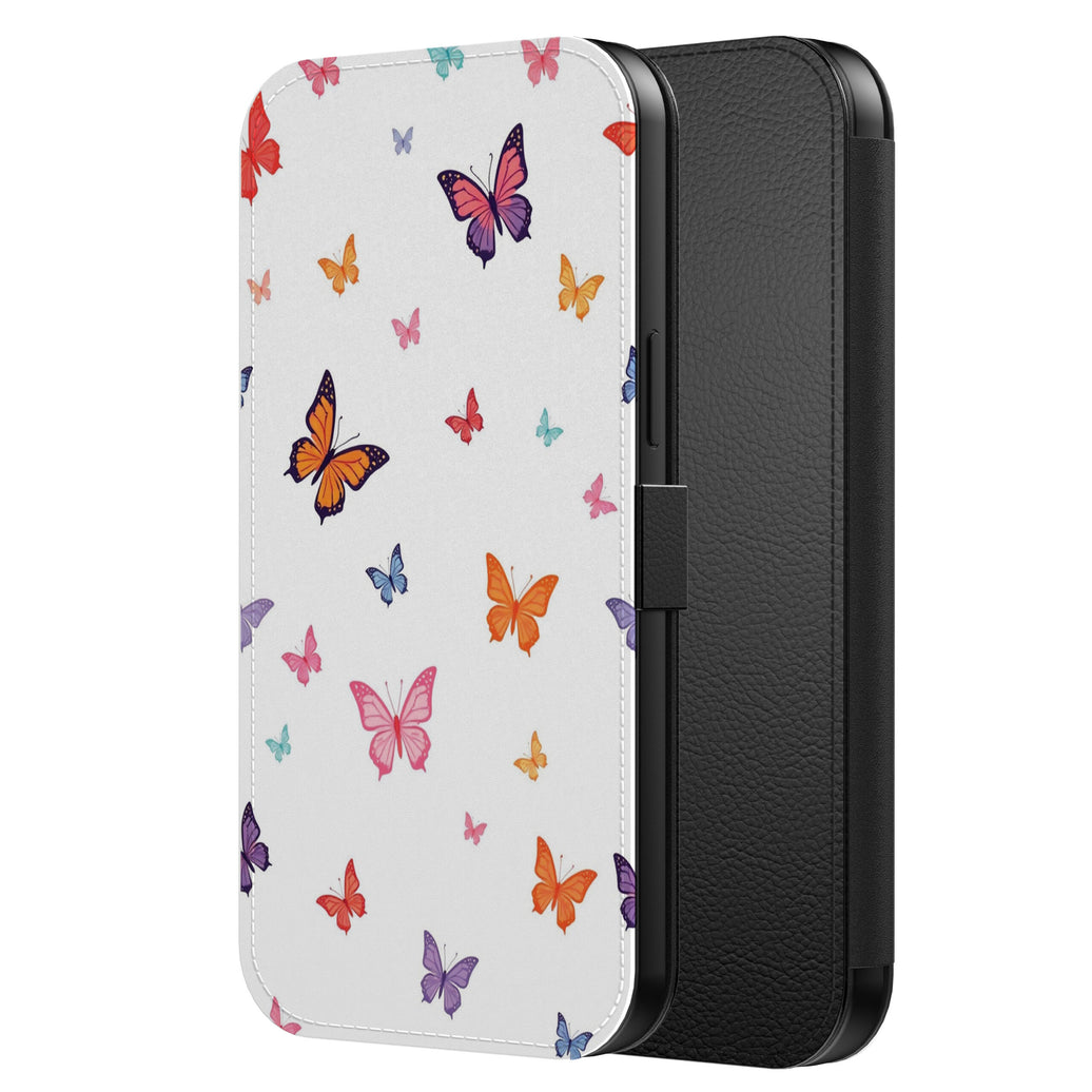 Telefoonhoesje Geschikt voor
  iPhone 6/6s Plus Kunstleren Bookcase Hoesje met Magnetisch Lipje en
  Pasjeshouder met Vlinders Opdruk