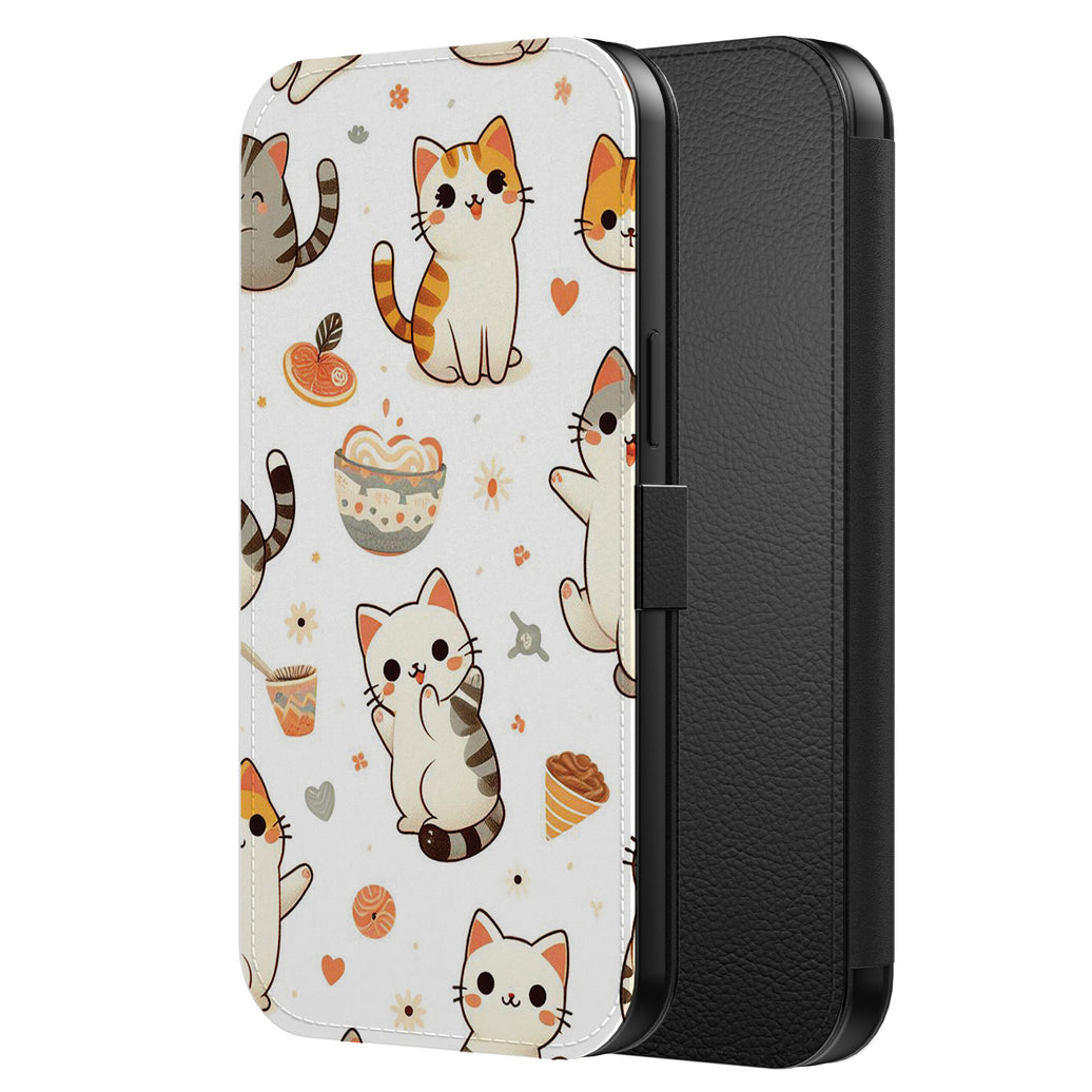 Telefoonhoesje Geschikt voor
  iPhone 7/8 Plus Kunstleren Bookcase Hoesje met Magnetisch Lipje en
  Pasjeshouder met Poezen Opdruk