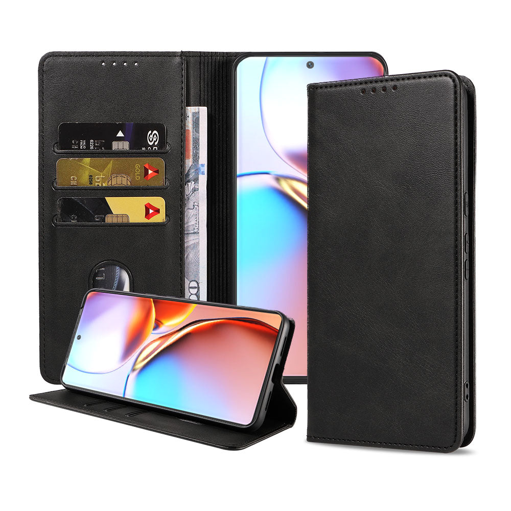 Geschikt voor Motorola Edge 40 Pro
  Telefoonhoesje Kunstleer met Magnetische sluiting en Pasjeshouder Bookcase
  met Klepje - Walletcase with Cardslot - Zwart - Smartphonica
