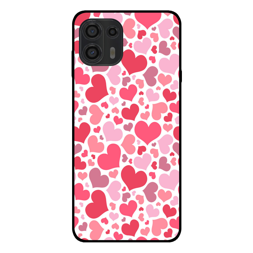 Telefoonhoesje Geschikt voor
  Motorola Edge 20 Lite met Hartjes Print - Hearts Design TPU Backcover Case -
  Kinder Hoesje met Hartjes Design