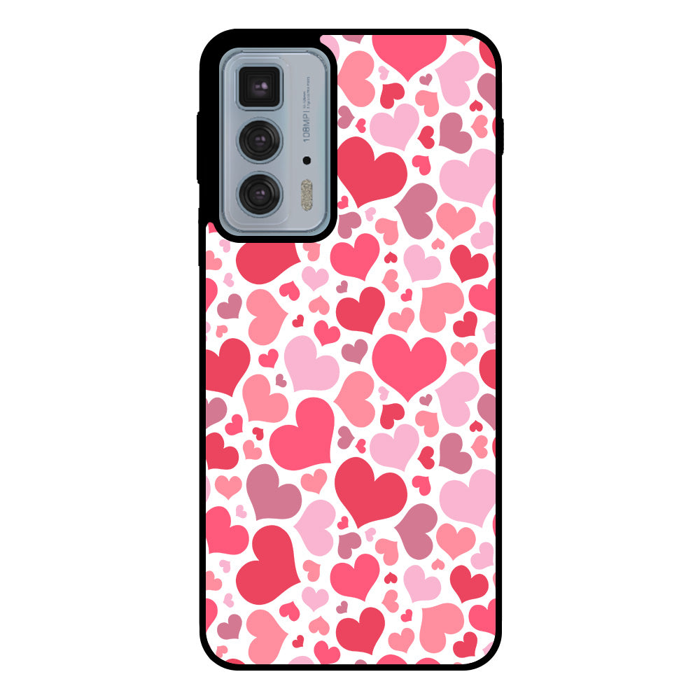 Telefoonhoesje Geschikt voor
  Motorola Edge 20 Pro met Hartjes Print - Hearts Design TPU Backcover Case -
  Kinder Hoesje met Hartjes Design