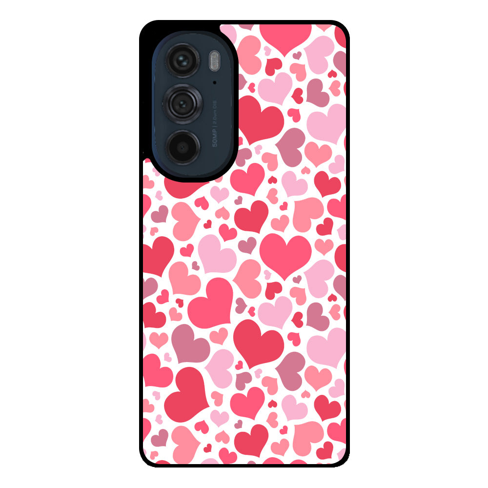 Telefoonhoesje Geschikt voor
  Motorola Edge 30 Pro met Hartjes Print - Hearts Design TPU Backcover Case -
  Kinder Hoesje met Hartjes Design