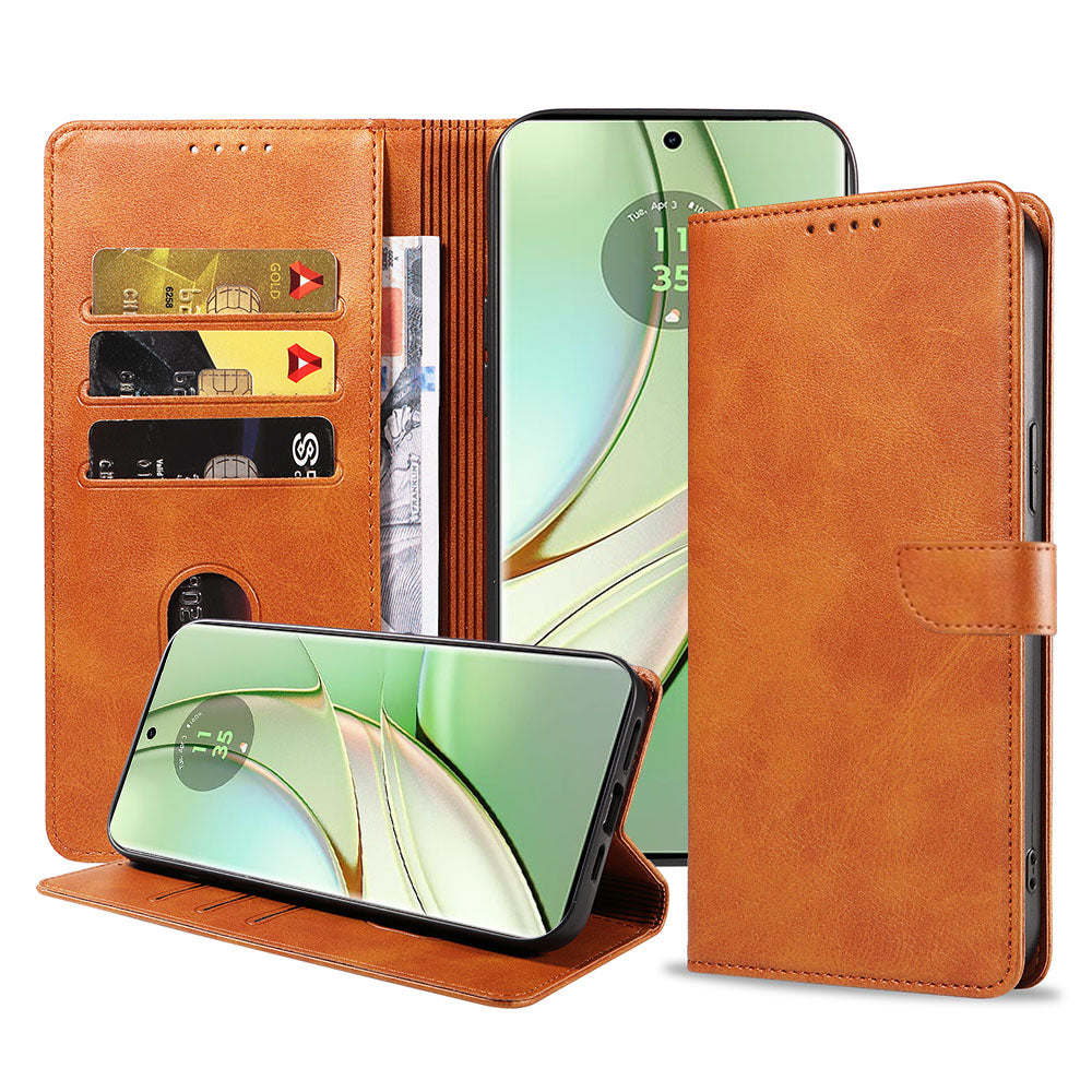 Geschikt voor Motorola Edge 40
  Telefoonhoesje Kunstleer met Magnetisch lipje en Pasjeshouder Book Case met
  Klepje - Walletcase with Cardslot - Bruin - Smartphonica
