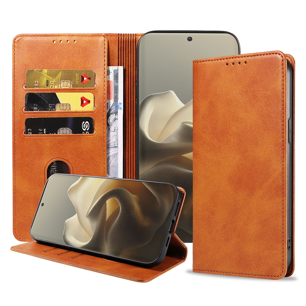 Geschikt voor Motorola Edge 60 Pro
  Telefoonhoesje Kunstleer met Magnetische sluiting en Pasjeshouder Bookcase
  met Klepje - Walletcase with Cardslot - Bruin - Smartphonica