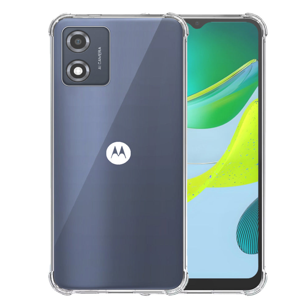 Telefoonhoesje Geschikt voor Motorola
  Moto E13 Transparant - Shockproof TPU Siliconen Case met Stootrand
  Doorzichtig - Smartphonica
