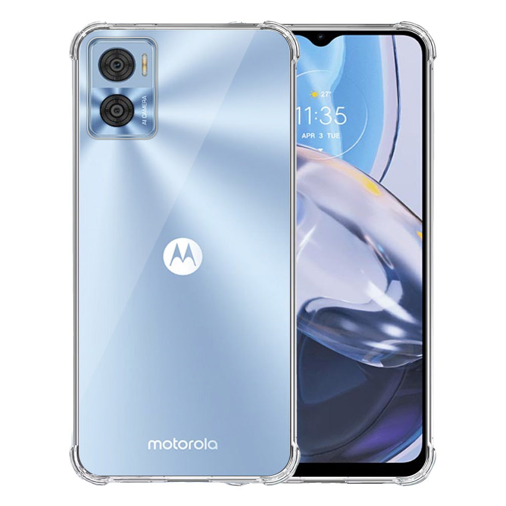 Telefoonhoesje Geschikt voor Motorola
  Moto E22 / E22i Transparant - Shockproof TPU Siliconen Case met Stootrand
  Doorzichtig - Smartphonica