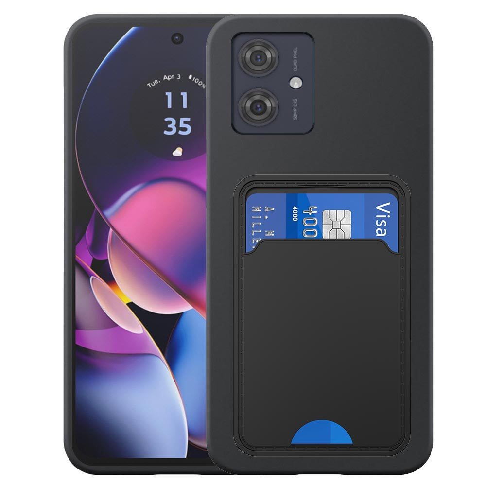 Geschikt voor Motorola Moto G54 / G54
  Power / G64 Telefoonhoesje met TPU Pasjeshouder - Flexible Back Cover Case
  Siliconen TPU with Cardslot - Zwart - Smartphonica