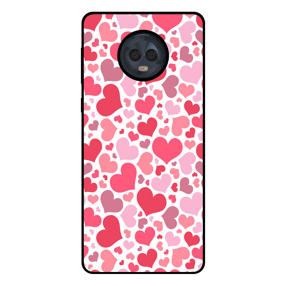 Telefoonhoesje Geschikt voor
  Motorola Moto G6 Plus met Hartjes Print - Hearts Design TPU Backcover Case -
  Kinder Hoesje met Hartjes Design