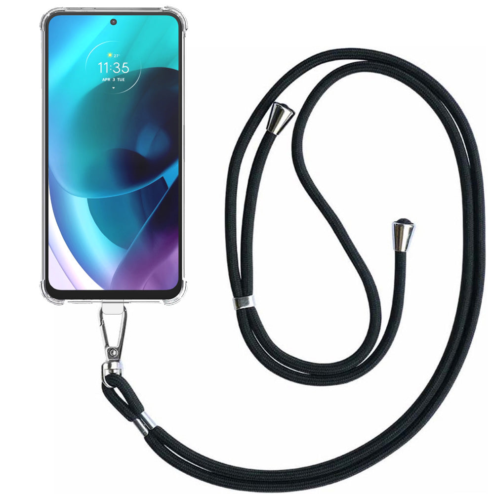 Telefoonhoesje Geschikt voor Motorola
  Moto G71 5G Transparant ShockProof met Afneembaar Universeel Telefoonkoord -
  Cover Case Siliconen ShockProof with Lanyard - Smartphonica