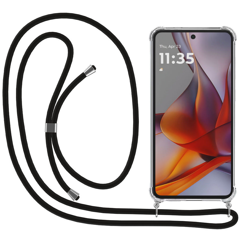 Telefoonhoesje Geschikt voor Motorola
  Moto G75 met Koord en Stootrand - Hoesje met Telefoonkoord - TPU Backcover
  Case Shockproof met Lanyard - Transparant