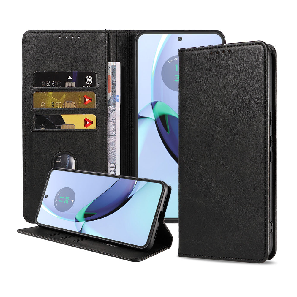 Telefoonhoesje Geschikt voor Motorola
  Moto G84 Kunstleer met Magnetische sluiting en Pasjeshouders Bookcase met
  Klepje - Zwart