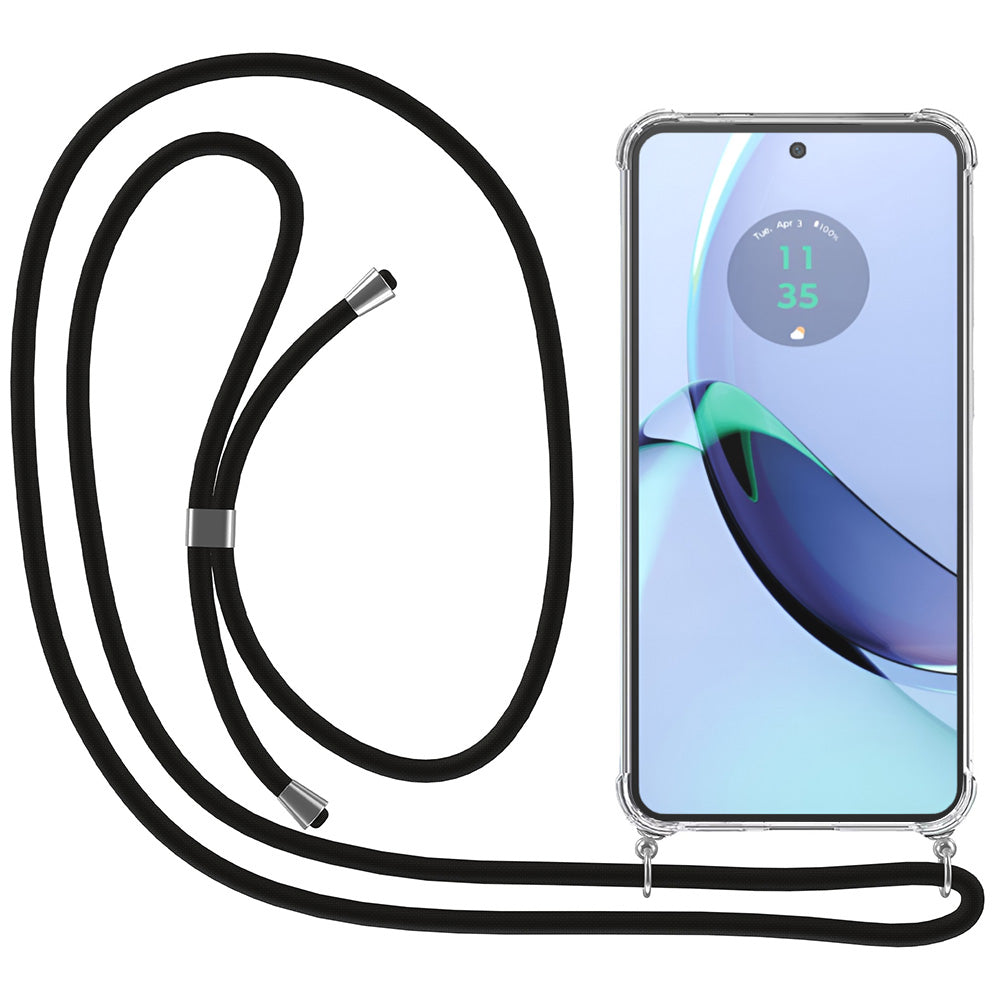 Telefoonhoesje Geschikt voor Motorola
  Moto G84 met Koord en Stootrand - Hoesje met Telefoonkoord - TPU Backcover
  Case Shockproof met Lanyard - Transparant
