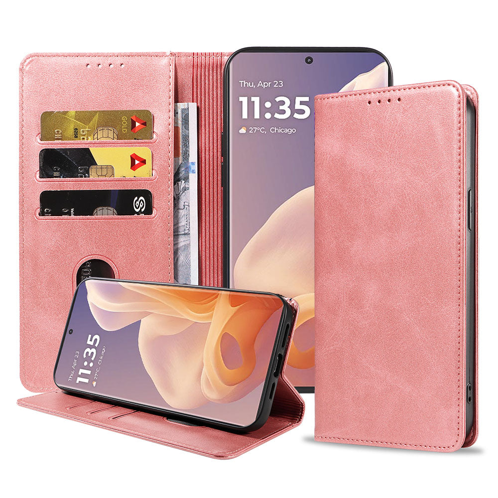 Geschikt voor Motorola Edge 50 Fusion /
  Moto G85 Telefoonhoesje Kunstleer met Magnetische sluiting en Pasjeshouder
  Bookcase met Klepje - Walletcase with Cardslot - Rosé Goud - Smartphonica