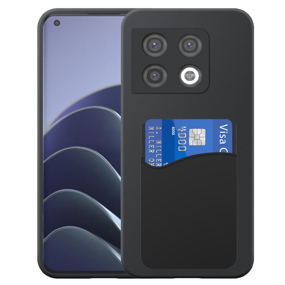 Geschikt voor OnePlus 10 Pro
  Telefoonhoesje met Siliconen Pasjeshouder - Flexible Back Cover Case
  Siliconen TPU with Silicone Cardslot - Zwart - Smartphonica