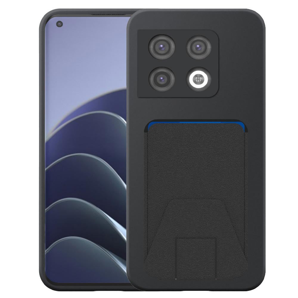 Geschikt voor OnePlus 10 Pro
  Telefoonhoesje met Verstelbare Leren Pasjeshouder - Flexible Back Cover Case
  Siliconen TPU with Adjustable Leather Cardslot - Zwart - Smartphonica
