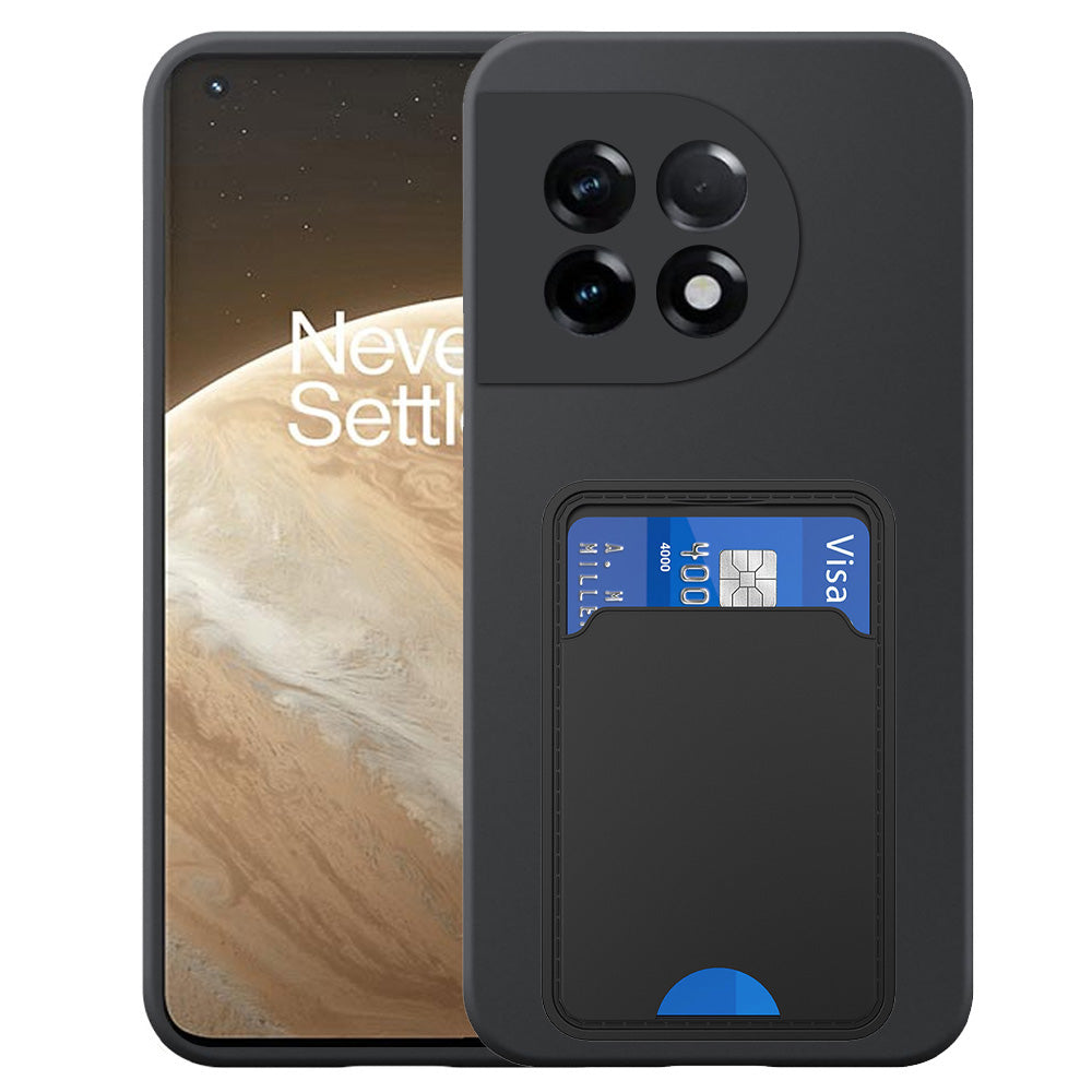 Geschikt voor OnePlus 11 Telefoonhoesje
  met TPU Pasjeshouder - Flexible Back Cover Case Siliconen TPU with Cardslot -
  Zwart - Smartphonica