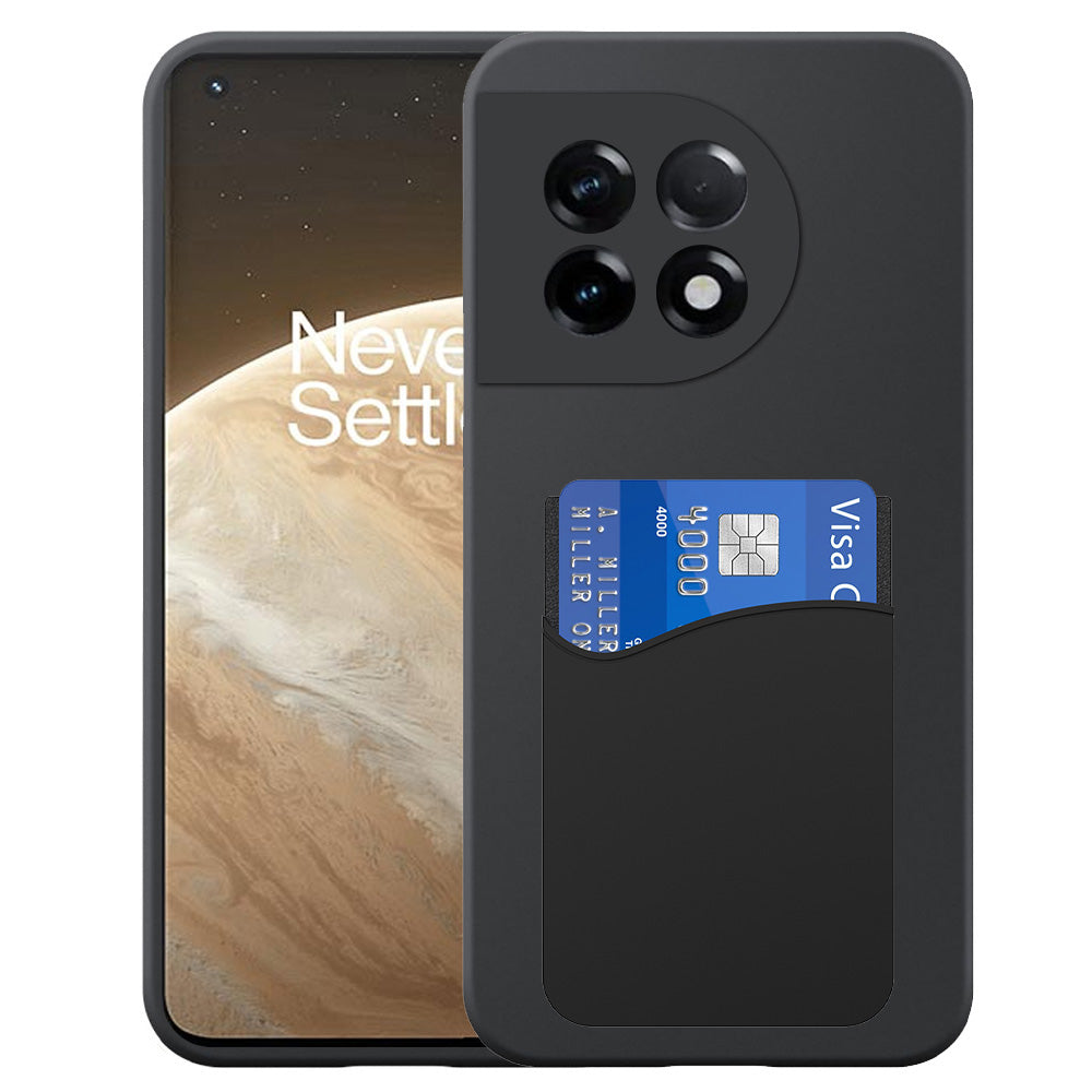 Geschikt voor OnePlus 11 Telefoonhoesje
  met Siliconen Pasjeshouder - Flexible Back Cover Case Siliconen TPU with
  Silicone Cardslot - Zwart - Smartphonica