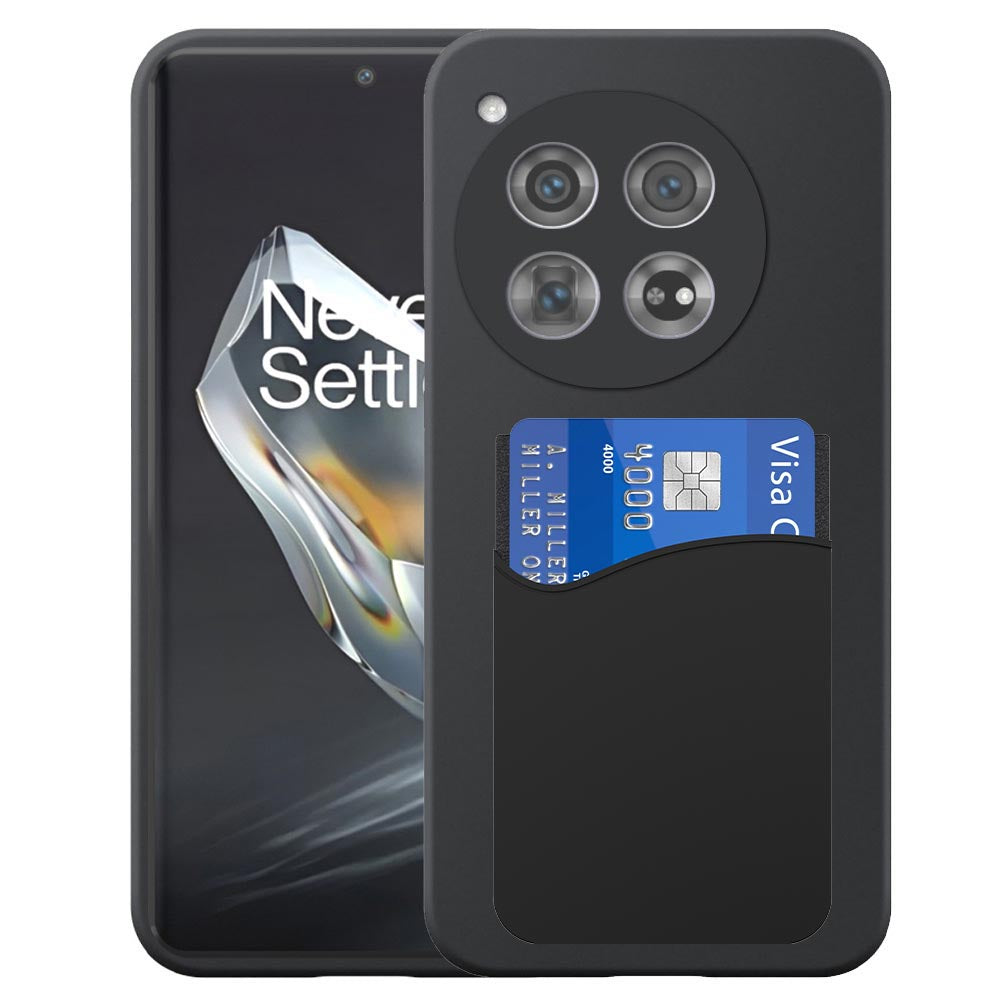Geschikt voor OnePlus 12 Telefoonhoesje
  met Siliconen Pasjeshouder - Flexible Back Cover Case Siliconen TPU with
  Silicone Cardslot - Zwart - Smartphonica