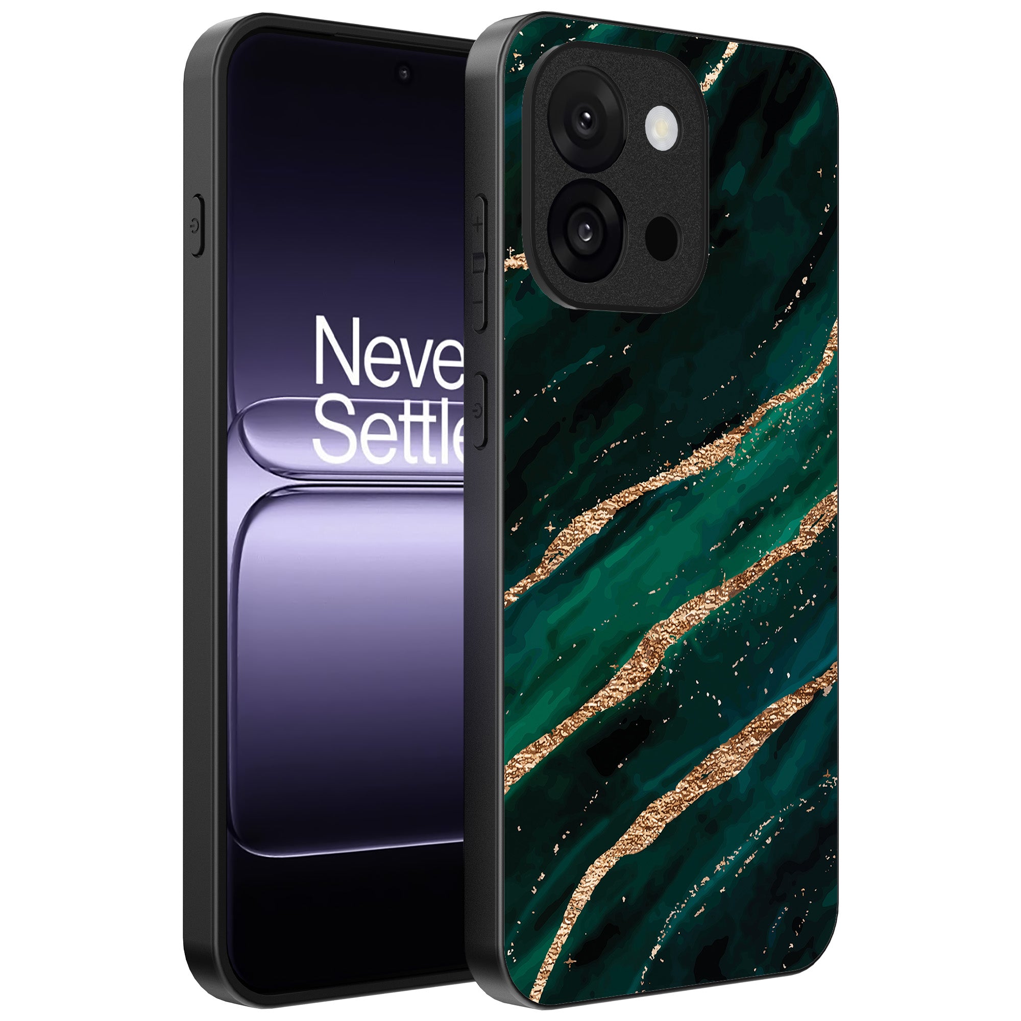 Telefoonhoesje Geschikt voor OnePlus 13T met marmer
 opdruk - TPU backcover case marble design - Groen Goud