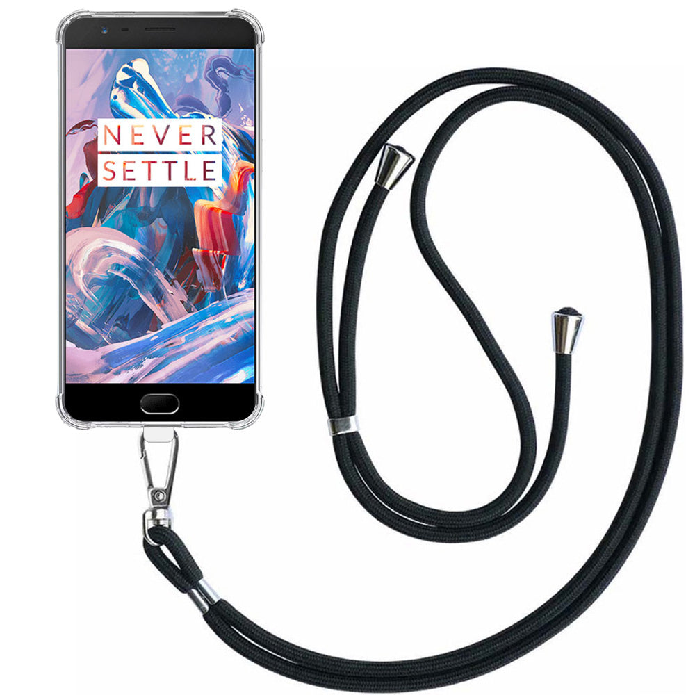 Telefoonhoesje Geschikt voor OnePlus 3
  Transparant ShockProof met Afneembaar Universeel Telefoonkoord - Cover Case
  Siliconen ShockProof with Lanyard - Smartphonica