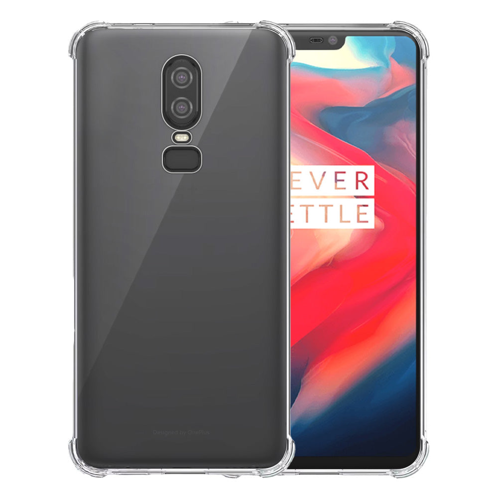 Telefoonhoesje Geschikt voor OnePlus 6
  Transparant - Shockproof TPU Siliconen Case met Stootrand Doorzichtig -
  Smartphonica