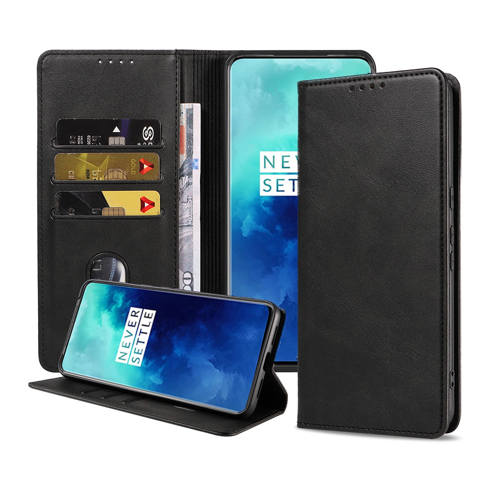 Telefoonhoesje geschikt voor OnePlus 7T
  Pro kunstleren Hoesje met Magnetische sluiting en Pasjeshouders Book Case met
  Klepje - Zwart