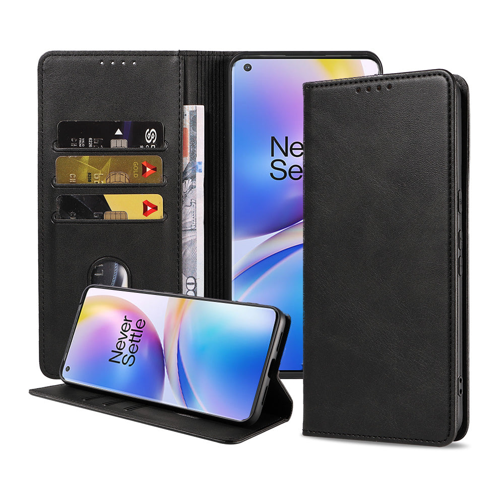 Telefoonhoesje geschikt voor OnePlus 8
  Pro kunstleren Hoesje met Magnetische sluiting en Pasjeshouders Book Case met
  Klepje - Zwart