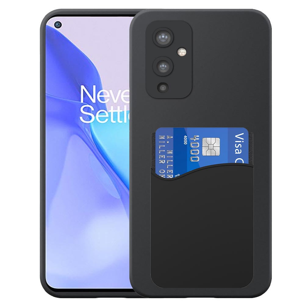 Geschikt voor OnePlus 9 Telefoonhoesje
  met Siliconen Pasjeshouder - Flexible Back Cover Case Siliconen TPU with
  Silicone Cardslot - Zwart - Smartphonica
