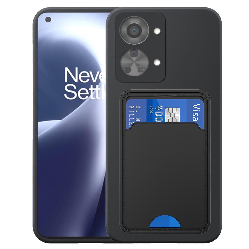 Geschikt voor OnePlus Nord 2T
  Telefoonhoesje met TPU Pasjeshouder - Flexible Back Cover Case Siliconen TPU
  with Cardslot - Zwart - Smartphonica