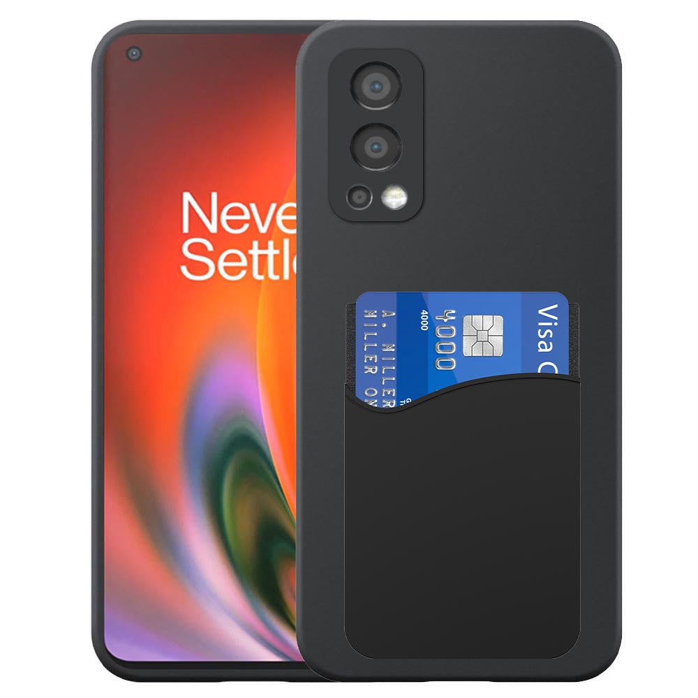 Geschikt voor OnePlus Nord 2
  Telefoonhoesje met Siliconen Pasjeshouder - Flexible Back Cover Case
  Siliconen TPU with Silicone Cardslot - Zwart - Smartphonica